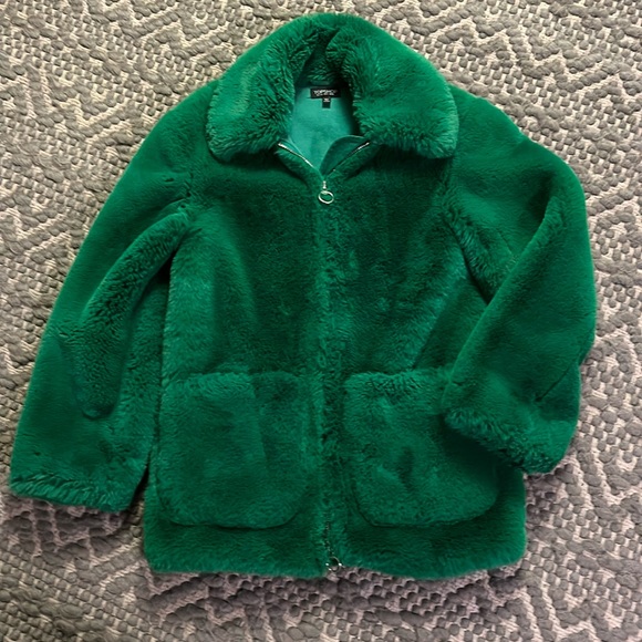 Topshop Jackets & Blazers - Green furry jacket
